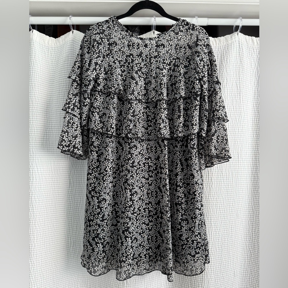 Who What Wear Black and White Off the Shoulder Sundress